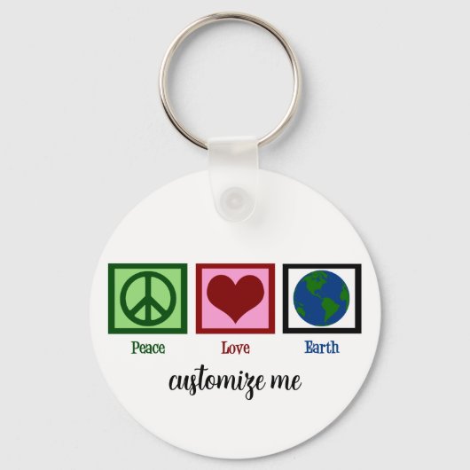 Peace Love Earth Sleutelhanger (Voorkant)