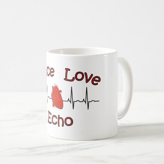 Peace Love Echo Coffee Mok (Voorkant rechts)