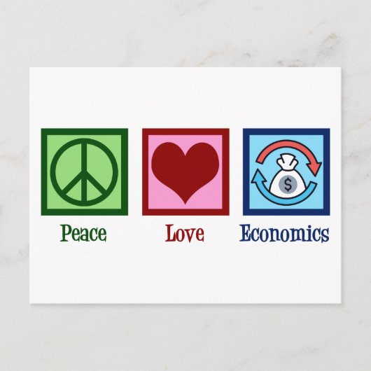 Peace Love Economics Briefkaart (Voorkant)