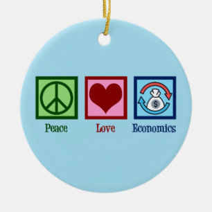 Peace Love Economics Keramisch Ornament