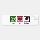 Peace Love Elephants Bumpersticker (Voorkant)