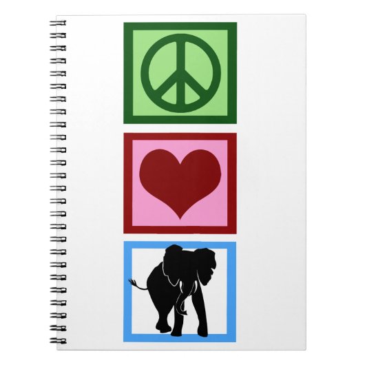Peace Love Elephants Notitieboek (Voorkant)