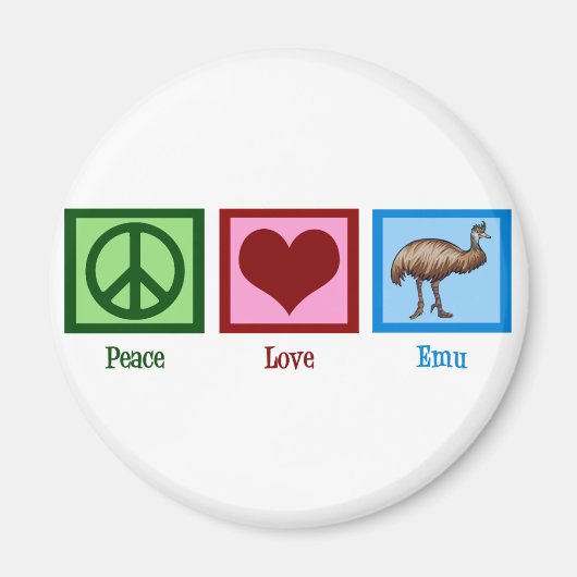 Peace Love Emu Magneet (Voorkant)