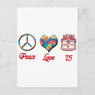 Peace Love en 75 Briefkaart