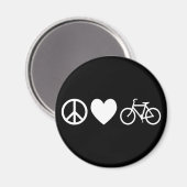 Peace Love en Bicycles Magneet (Voorkant / Achterkant)