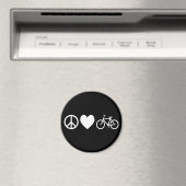 Peace Love en Bicycles Magneet (Insitu (Vaatwasser))