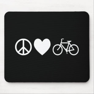 Peace Love en Bicycles Muismat
