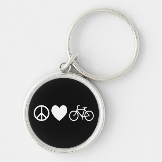 Peace Love en Bicycles Sleutelhanger (Voorkant)