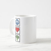Peace Love en Broccoli Koffiemok (Voorkant links)
