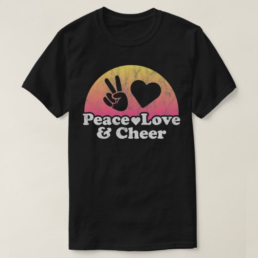 Peace Love en Cheer Cheerlead T-shirt (Design voorkant)