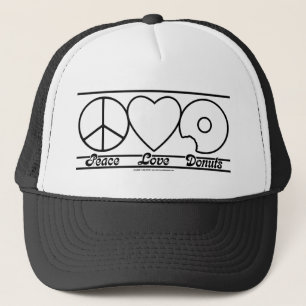 Peace Love en Donuts Trucker Pet