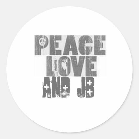 peace_love en jB Ronde Sticker (Voorkant)