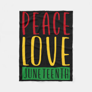 Peace Love en Juneteenth 19 juni Vrijheidsdag BL Fleece Deken