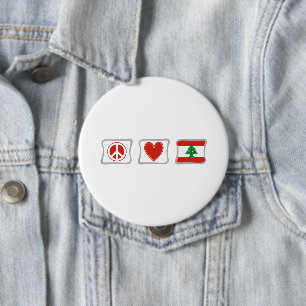 Peace Love en Libanon Squares Ronde Button 4,0 Cm