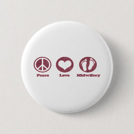 Peace Love en Midwifery Ronde Button 5,7 Cm
