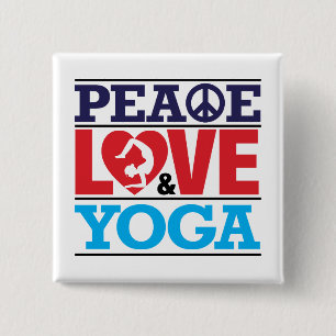 Peace, Love en Yoga Button