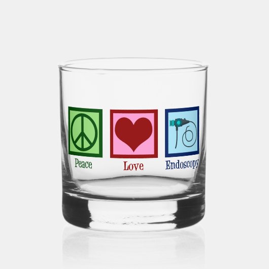 Peace Love Endoscopy Whisky Glas (Voorkant)