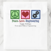 Peace Love Engineering Company Custom Christmas Rechthoekige Sticker (Tas)
