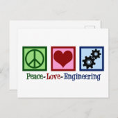 Peace Love Engineering Cute Engineer Briefkaart (Voorkant / Achterkant)