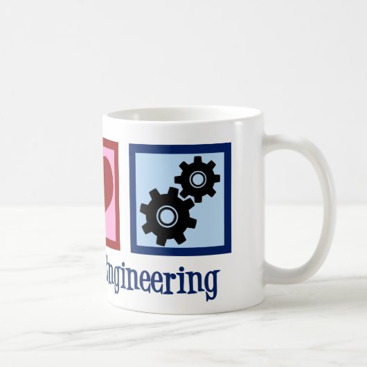 Peace Love Engineering Cute Engineer Gears Koffiemok (Rechts)