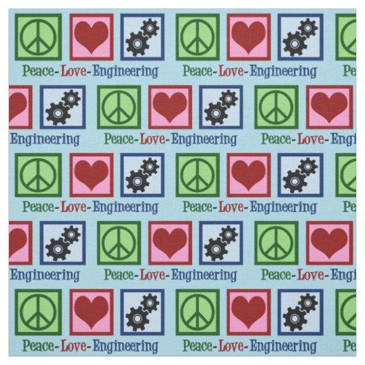 Peace Love Engineering Cute Engineer Stof (Swatch)