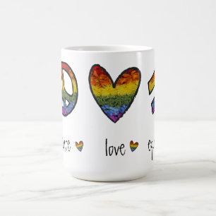 Peace Love Equality Pride Floral Coffee Mok