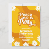 Peace Love et fête Invitation à l'anniversaire (Devant)