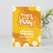 Peace Love et fête Invitation à l'anniversaire (Debout devant)