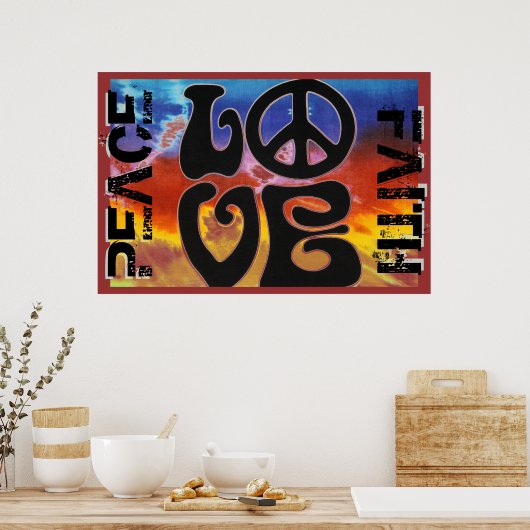 PEACE LOVE FAITH POSTER (Keuken)