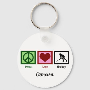 Peace Love Field Hockey Sleutelhanger