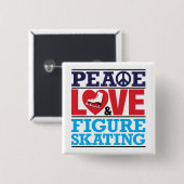Peace Love Figuur Skating Button (Voorkant /achterkant)