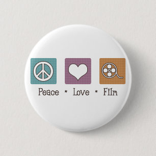 Peace Love Film Ronde Button 5,7 Cm