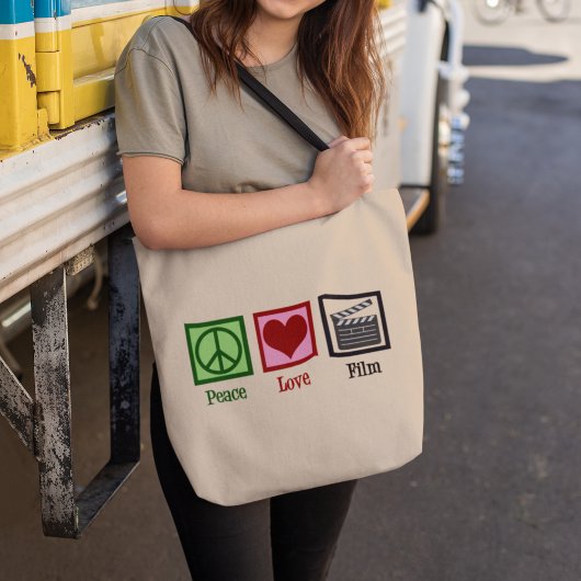 Peace Love Film Tote Bag