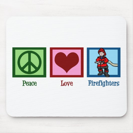 Peace Love Firefighters Muismat (Voorkant)