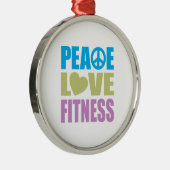 Peace Love Fitness Metalen Ornament (Rechts)