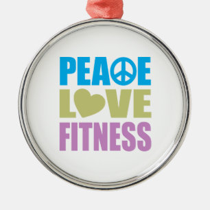 Peace Love Fitness Metalen Ornament