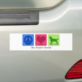Peace Love Flat Coat Retriever Bumpersticker (Op auto)