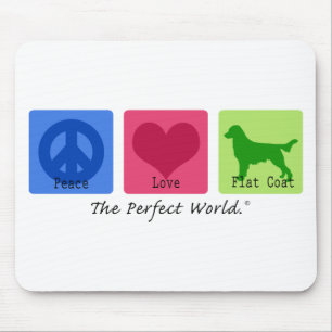 Peace Love Flat Coat Retriever Muismat