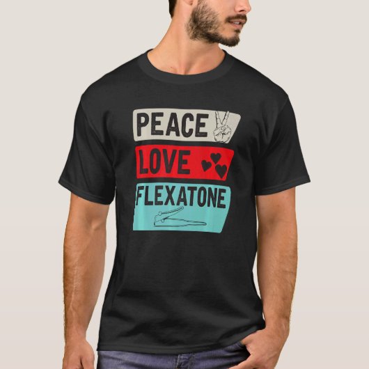 Peace Love Flexatone Music Instrument Flexatone Pl T-shirt (Voorkant)