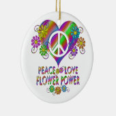 Peace Love Flower Power Keramisch Ornament (Rechts)