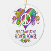Peace Love Flower Power Keramisch Ornament (Links)
