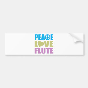 Peace Love Flute Bumpersticker