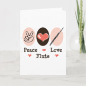 Peace Love Flute Greeting Card Kaart (Voorkant)