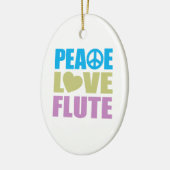 Peace Love Flute Keramisch Ornament (Links)