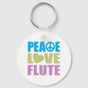 Peace Love Flute Sleutelhanger