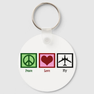 Peace Love Fly Sleutelhanger