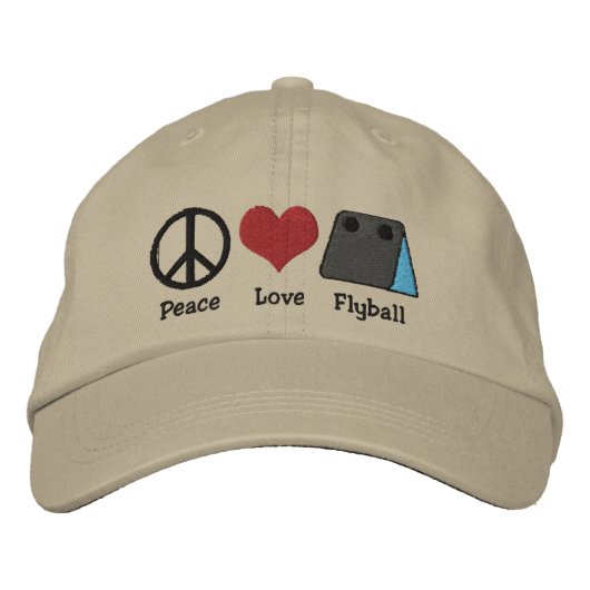 Peace Love Flyball Casquette brodé (Devant)