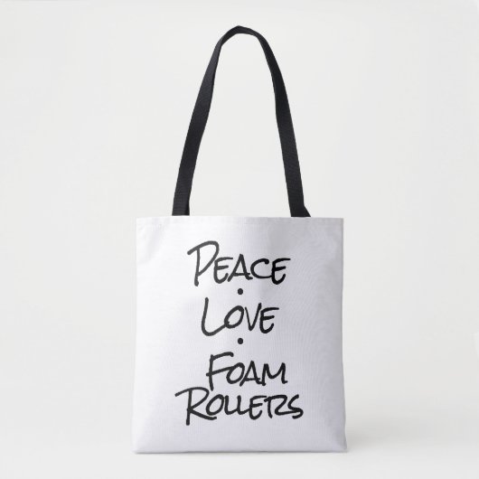 Peace Love Foam Rollers Canvas tas (Voorkant)