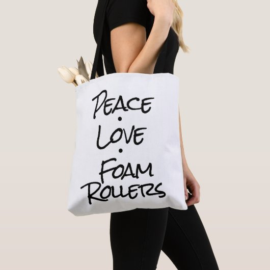 Peace Love Foam Rollers Canvas tas (Dichtbij)