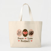 Peace Love Football Canvas Canvas tas (Voorkant)